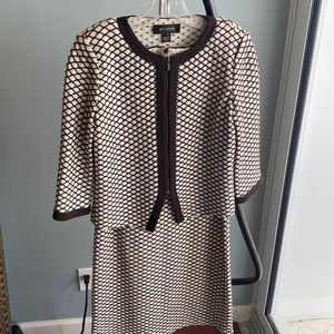 St. John suit black & white/cream dress & jacket set